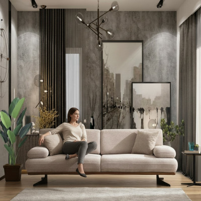 Salon Nowoczesna Sofa Trzyosobowa Kanapa Projekt Sofy Tapicerowane Luksusowe Meble