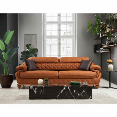 Sofa Trzyosobowa Kanapa Salon Sofy Tapicerowane Nowoczesny Design Luksusowe Meble