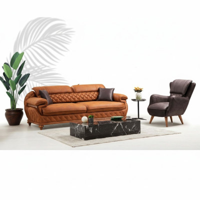 Nowoczesny komplet do salonu Trzyosobowa sofa Sofa Fotel Luxury Meble
