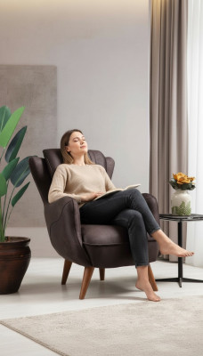 Luksusowe Meble do Salonu Fotel Tapicerowane Siedzisko Nowoczesny Design PolsterFotel