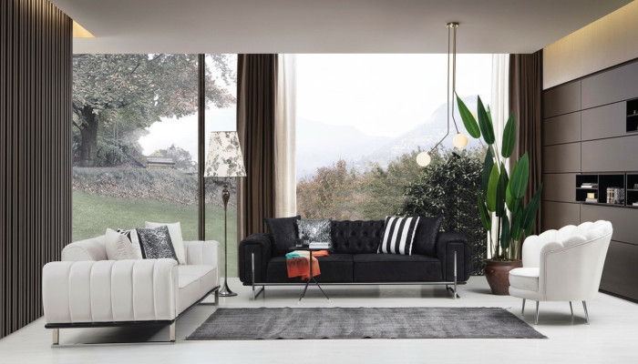 Zestaw do salonu 2x sofa trzyosobowa Chesterfield Couch Design Fotel Luxus Meble