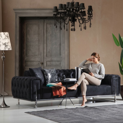 Sofa trzyosobowa kanapa projekt Chesterfield luksusowe meble tapicerowane sofy do salonu
