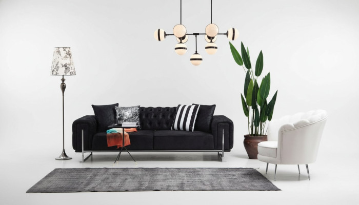 Nowoczesne Meble Salonowe Kompletna Sofa Kanapa Trzyosobowa Meble tapicerowane Fotel