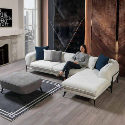 Salon Narożnikowa kanapa Sofy Tapicerowane w kształcie litery L Luksusowe Nowoczesne Meble Sofa Kanapa