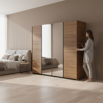 Sypialnia Szafa Nowoczesne Drewno Meble Szafa Luksusowy Design