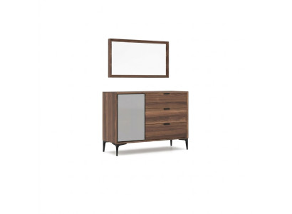 Nowoczesny Design Meble Sypialnia Brown Kredens z Lustro Luxus