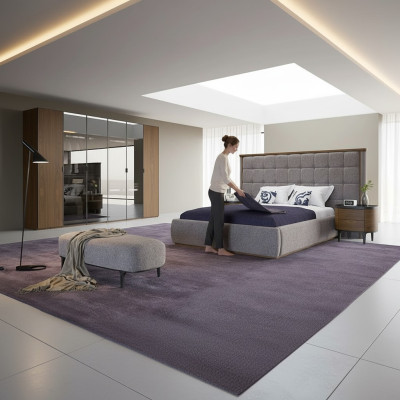 Sypialnia Luksusowy Zestaw 4szt Łóżko 2x Szafki nocne Design Ławka Nowoczesne Meble