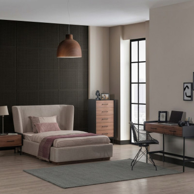 Design Kompletna 4-częściowa Sypialnia Łóżko Stolik nocny Modern Kredens Nowość