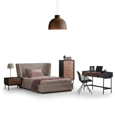 Design Kompletna 4-częściowa Sypialnia Łóżko Stolik nocny Modern Kredens Nowość