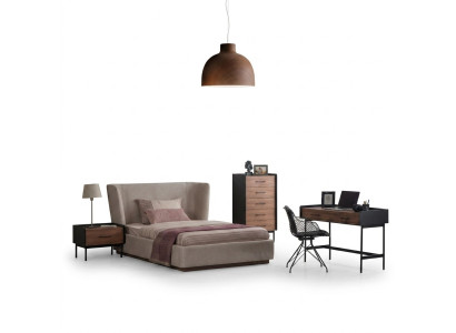 Design Kompletna 4-częściowa Sypialnia Łóżko Stolik nocny Modern Kredens Nowość