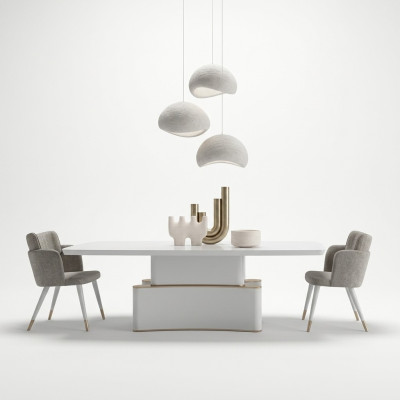 Design jadalnia Kompletny 7-częściowy Stół obiadowy Nowoczesny Kredens Drewniany Szafka Nowa Gablota