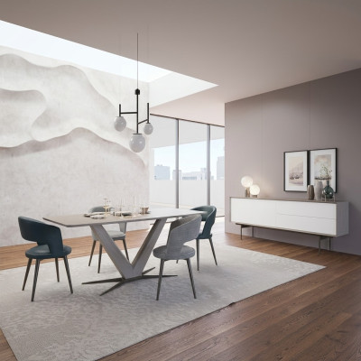 jadalnia Design Kompletny Stół obiadowy Design Zestaw mebli Kredens Krzesła 4x