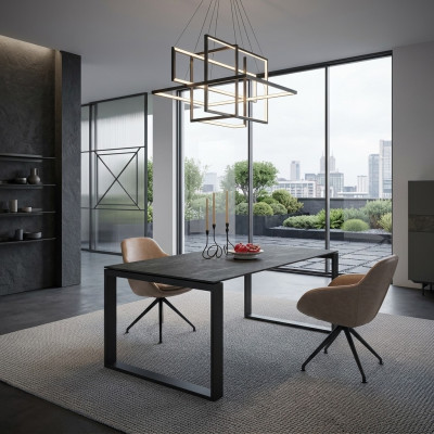 Designerski Pokój Stół obiadowy Zestaw Krzesła Metal Textill Dining Group Szafa