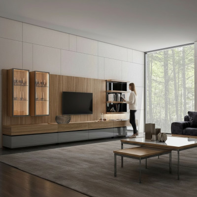 Nowoczesny Design Meble Jednostka Ścienna Zestaw stojaków TV Półki Ścienne Meble Drewniane Nowe