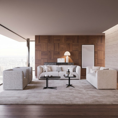 Zestaw sofowy Meble tapicerowane 2x Sofa trzyosobowa luksusowa 2Sofa Fotel 3+3+1+1