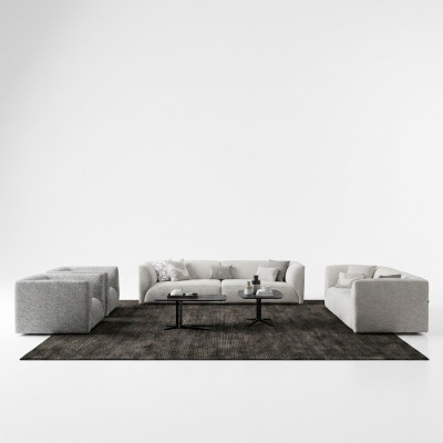 Zestaw sofowy Meble tapicerowane 2x Sofa trzyosobowa luksusowa 2Sofa Fotel 3+3+1+1