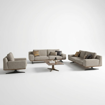 Zestaw do salonu 6 sztuk 2x sofa trzyosobowa nowoczesna 2x Fotel Zestaw sofowy stolik kawowy