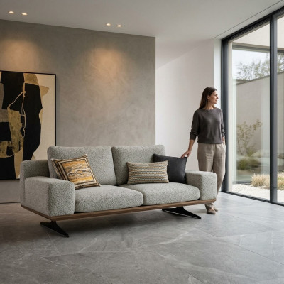 Nowoczesna Sofa do Salonu Sofa Dwuosobowa Sofa Tapicerowana Włókienniczy Meble Designerska Nowość