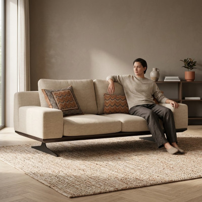 Nowoczesna sofa tapicerowana do salonu dwuosobowa sofa kanapa Włókienniczy designerskie meble