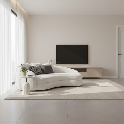 Luksusowa sofa trzyosobowa Biała Nowoczesne Meble tapicerowane Kanapa Włókiennicza designerskie meble