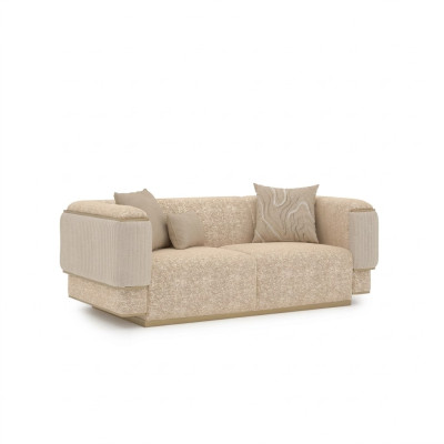 Luksusowe Meble do Salonu Sofa Kanapa Dwuosobowa Sofy Beżowe Meble tapicerowane