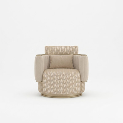 Beżowy Fotel Salon Luksusowe Meble tapicerowane Design Nowoczesne Meble Nowe