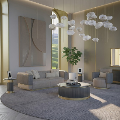 Kompletna sofa 2-osobowa trzyosobowa do salonu Meble tapicerowane Fotel Modern Design