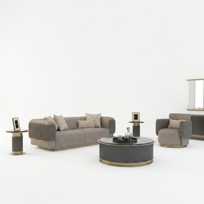 Kompletna sofa 2-osobowa trzyosobowa do salonu Meble tapicerowane Fotel Modern Design