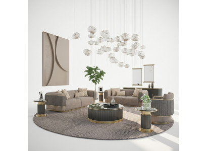 Kompletna 3-częściowa tapicerowana sofa trzyosobowa nowoczesna dwuosobowa kanapa Fotel do salonu