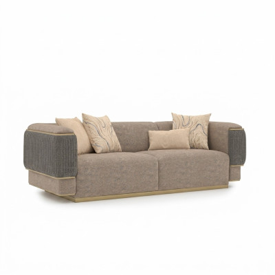 Szara Sofa Trzyosobowa Luksusowy Design Meble tapicerowane Nowoczesne Sofy Do Salonu Kanapa