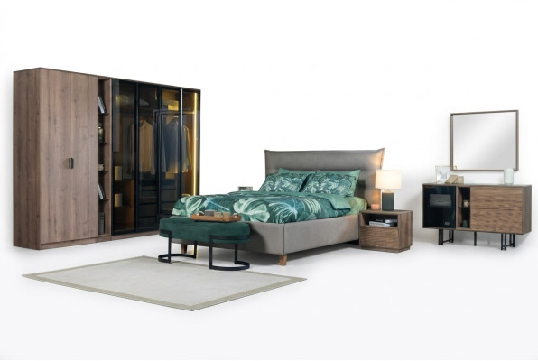 Zestaw Sypialnia Loft Design Łóżko Szafa łóżko Kredens Stolik nocny 5-częściowy