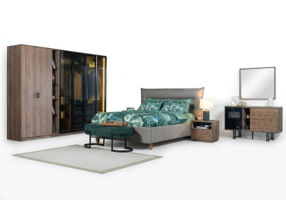 Zestaw Sypialnia Loft Design Łóżko Szafa łóżko Kredens Stolik nocny 5-częściowy