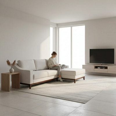 Sofy Sofa w kształcie litery L Podkładka Żywy krajobraz Design Narożnikowa kanapa Włókien Zestaw narożny