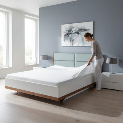 Łóżko Łóżko Podwójne w Stylu Nowoczesnym Luksusowy Design Sypialnia Meble Łóżko Drewniane