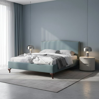 Łóżko Podkładka Design Luxury Double Hotel łóżko Drewno podwójne łóżka w klasycznym stylu