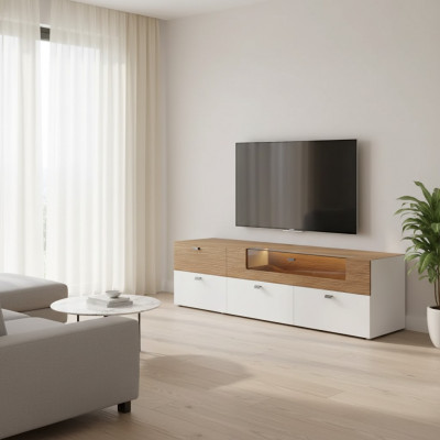 Designerska szafka ścienna Półka Ściana półki salon stojak TV Drewno