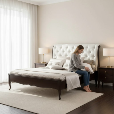 Łóżko Materiał Design Łóżko podwójne Luksusowy Nowoczesny Hotel Rama Sleep Pokój