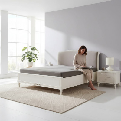 Łóżko Modern Design Luksusowa Podkładka do łóżka Materiał Łóżko w Sypialni