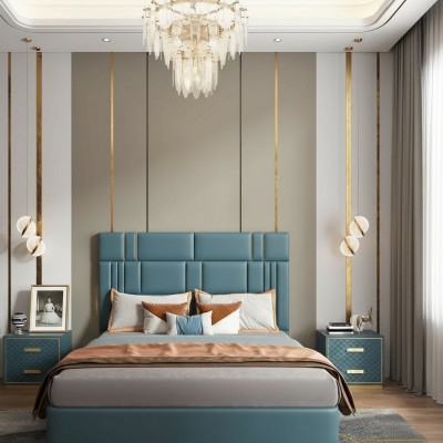 Sypialnia Zestaw Designer Luxury Grupa Ustawić Nowe Łóżko 2x Stolik nocny 3 szt.