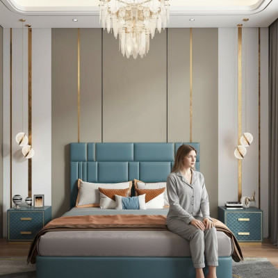 Luksusowa Sypialnia Łóżko Design Podkładka Double Hotel bed Meble 180x200