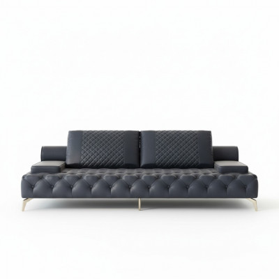 Sofa 3 miejsce do siedzenia Meble Skóra Sofy trzyosobowe w stylu pokoju dziennego 3-osobowe Chesterfield
