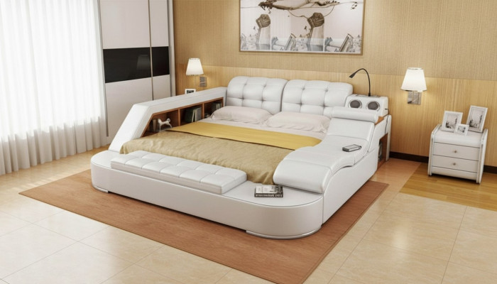 Łóżko wielofunkcyjne Chesterfield podwójne, luksusowe łóżko 180x200 Nowość