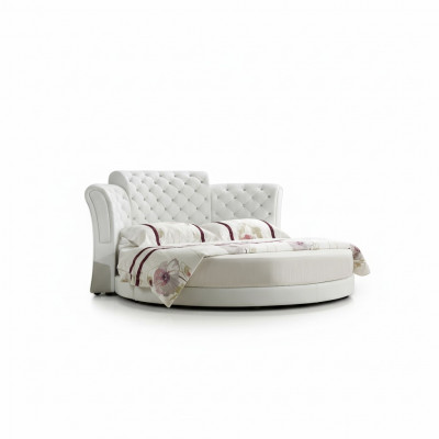Okrągłe łóżko Okrągły Design łóżko Skóra Double Luxury Hotel Frame Sleeping Pokój