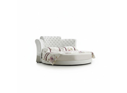 Okrągłe łóżko Okrągły Design łóżko Skóra Double Luxury Hotel Frame Sleeping Pokój
