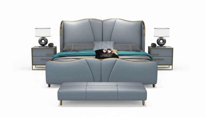 Łóżko Meble Design łóżko Podwójne łóżko Luxury Sypialnia Drewno nowość