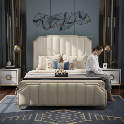 Łóżko Design Podwójne łóżko Luxus łóżko Podkładka Sypialnia Meble 180x200