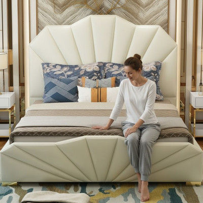 Design Skóra łóżko Hotel Double Łóżko Sypialnia Meble Meble