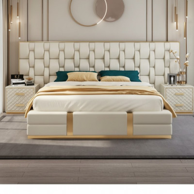 Łóżko Podkładka Design Luxury Double Hotel łóżko beżowe Luxury Hotel Nowość