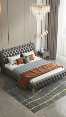 Chesterfield Łóżko Podkładka Design Luxury Double Hotel łóżko Luxury Hotel Nowość