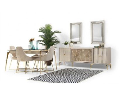 Zestaw Golden jadalnia luksusowy Ustaw Stół obiadowy z krzesłami designerskich mebli